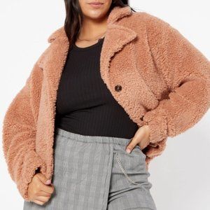 Dark Taupe Sherpa Teddy Jacket